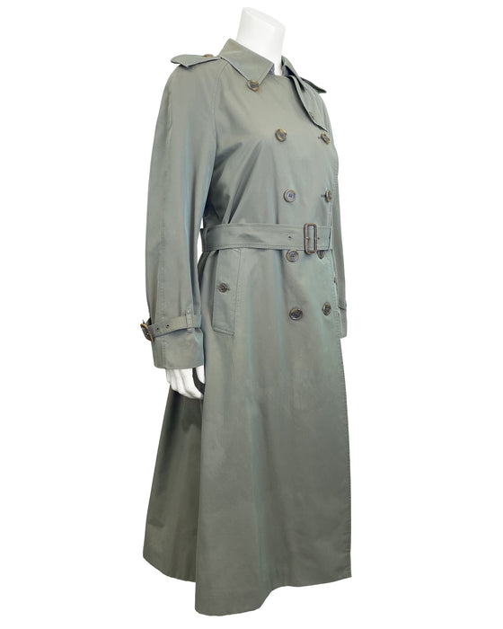 Green  Classic Trench Coat
