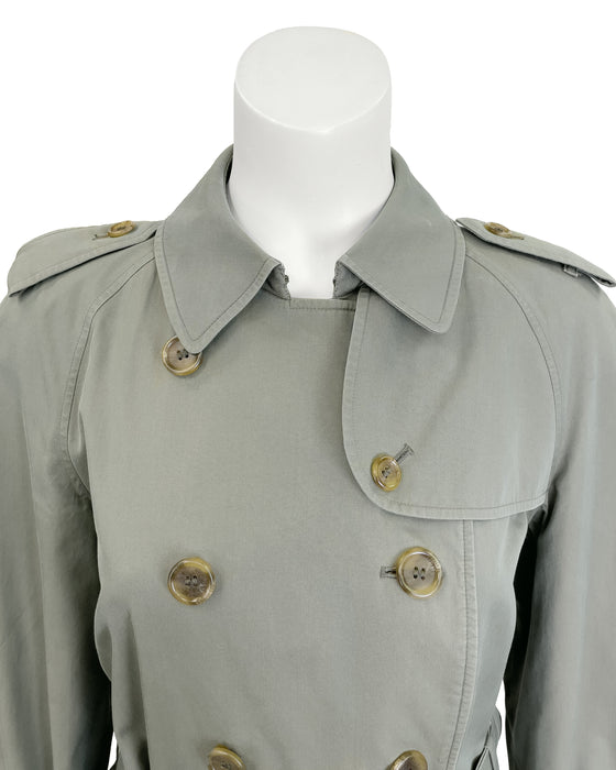 Green  Classic Trench Coat