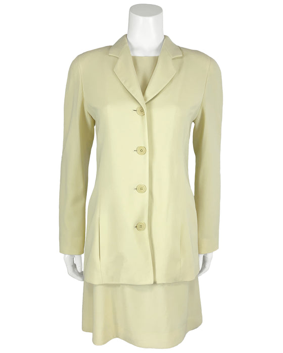 Yellow-Green Dress & Jacket Ensemble