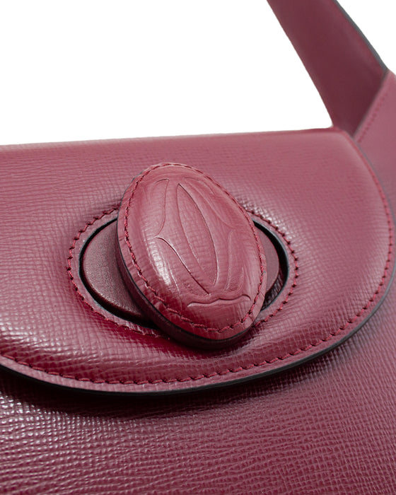 Maroon Leather Structured Bag