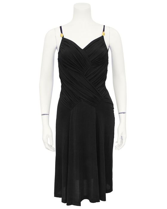 Black Grecian Style Cocktail Dress