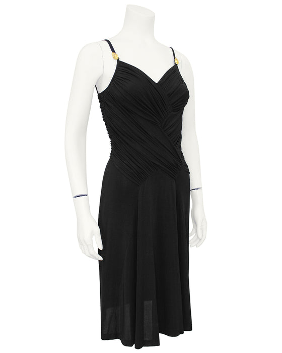 Black Grecian Style Cocktail Dress