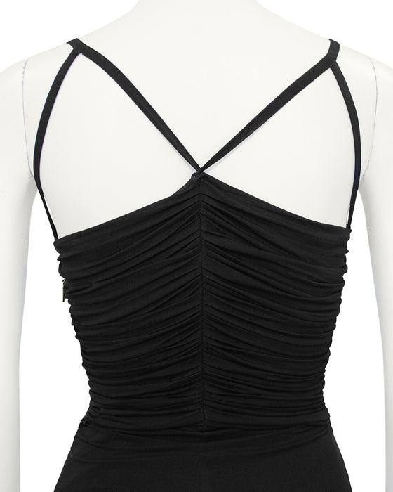 Black Grecian Style Cocktail Dress