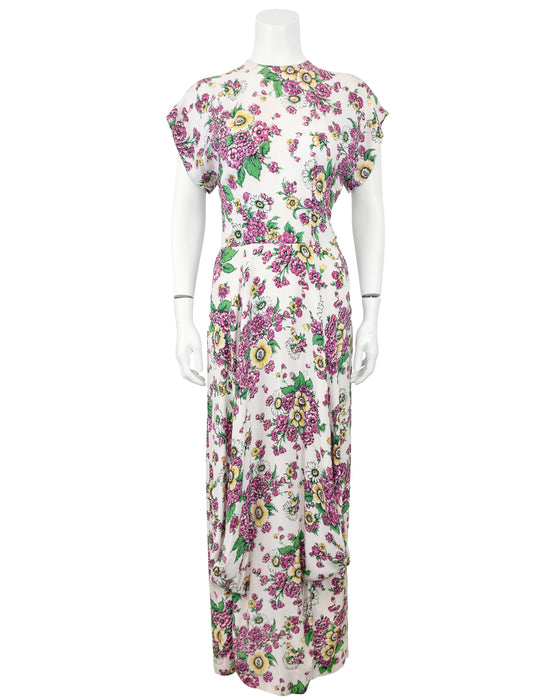 Floral Print Crepe Maxi Dress