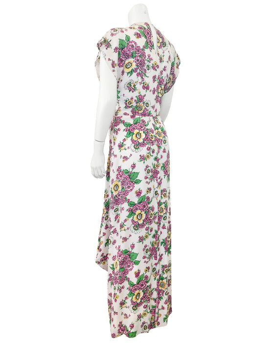 Floral Print Crepe Maxi Dress