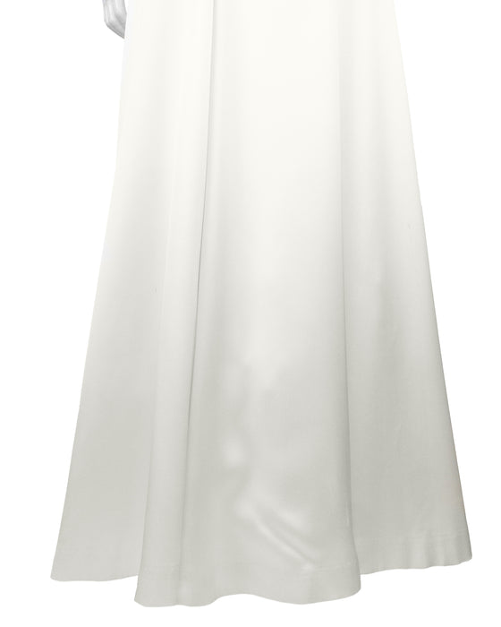 White Satin Strapless Gown