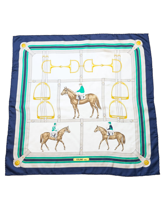 Equestrian Theme Square Silk Scarf