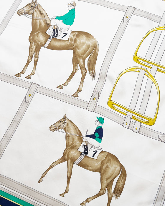 Equestrian Theme Square Silk Scarf