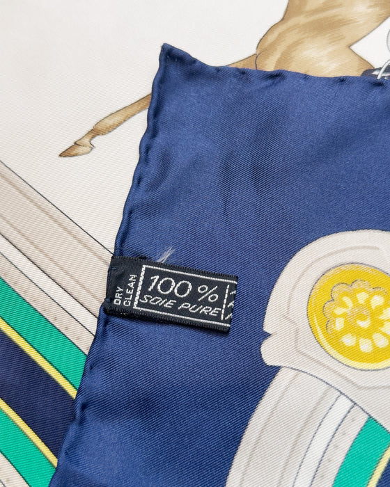 Equestrian Theme Square Silk Scarf