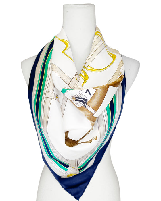 Equestrian Theme Square Silk Scarf
