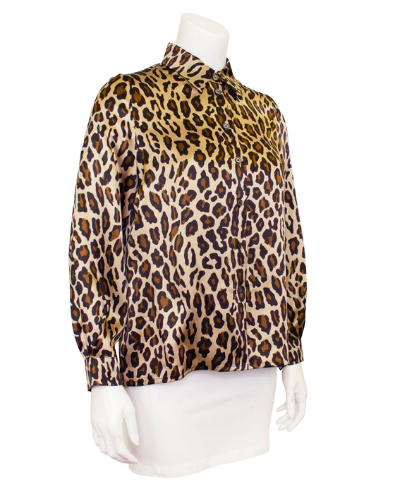 Leopard Print Silk Shirt