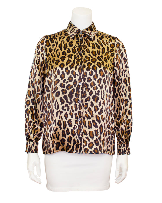 Leopard Print Silk Shirt