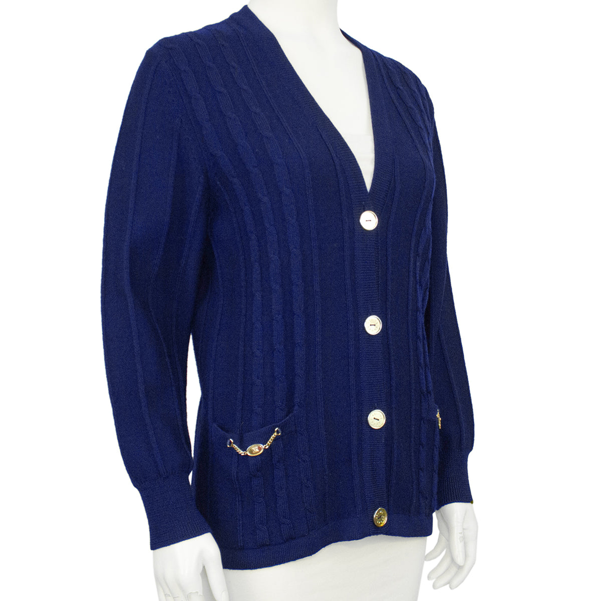 Navy Cable Knit Cardigan – Vintage Couture