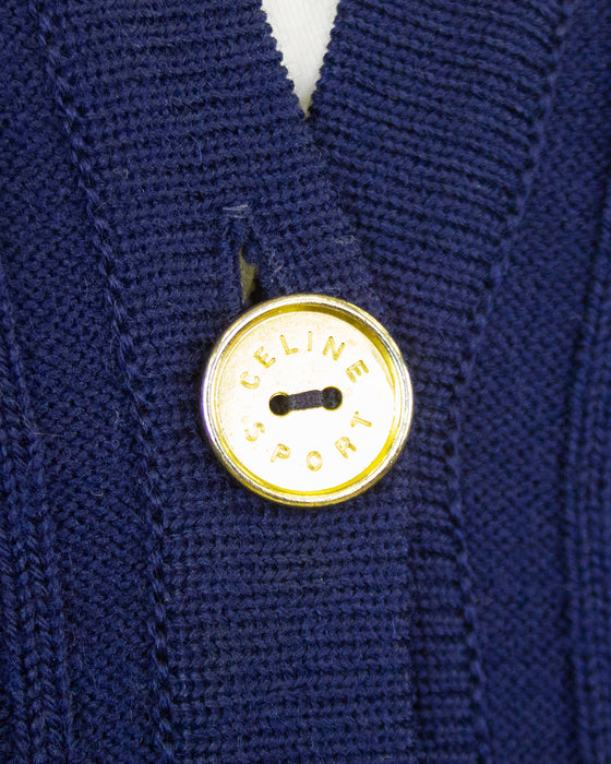 Navy Cable Knit Cardigan