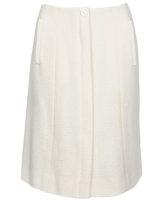 Cream Wool Bouclé Skirt Suit