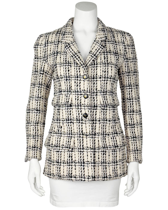 Black and Cream Wool Jacket