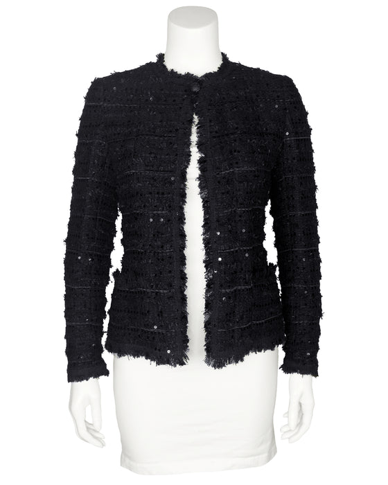 Black Spring 2005 Tweed and Sequin Jacket