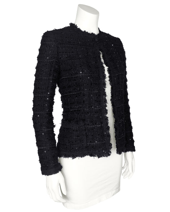 Black Spring 2005 Tweed and Sequin Jacket