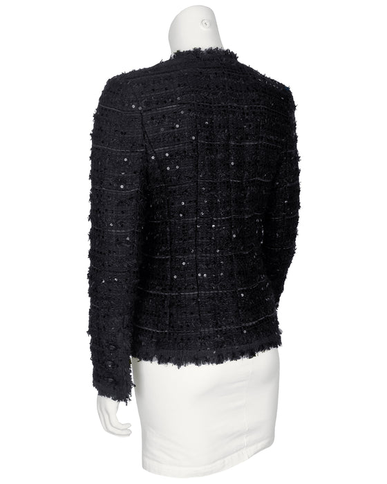 Black Spring 2005 Tweed and Sequin Jacket