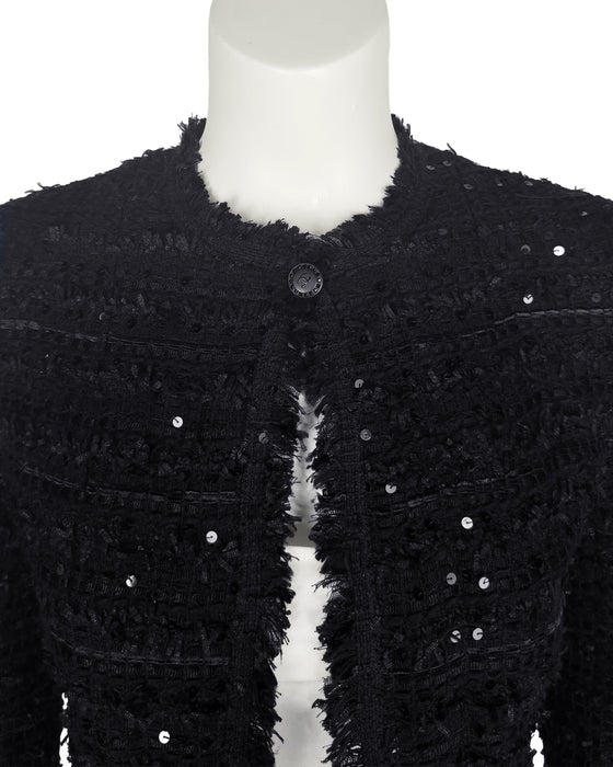 Black Spring 2005 Tweed and Sequin Jacket