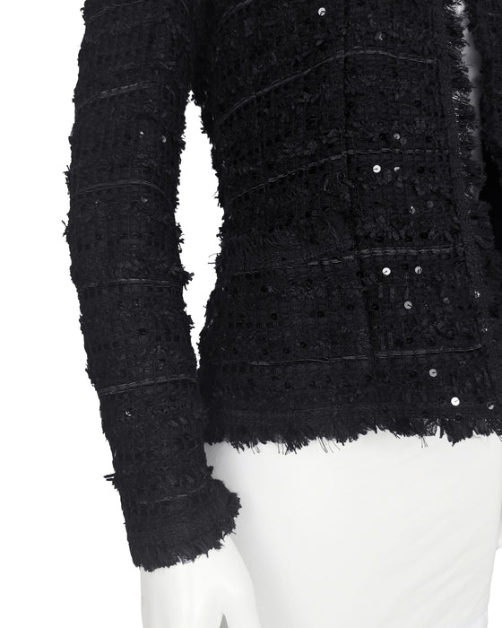 Black Spring 2005 Tweed and Sequin Jacket