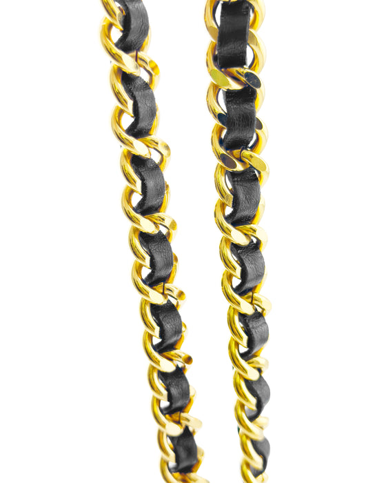 Black Leather & Chain Belt Rue Cambon