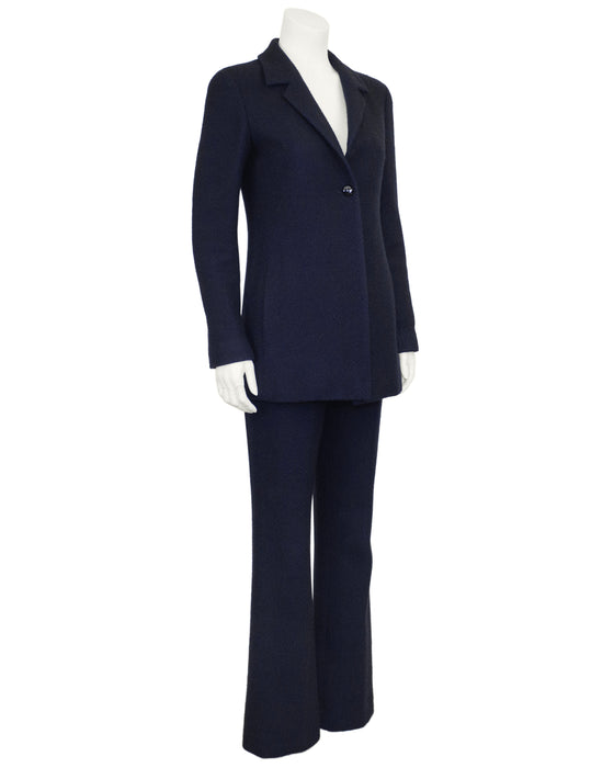 Navy Blue Cashmere Trouser Suit