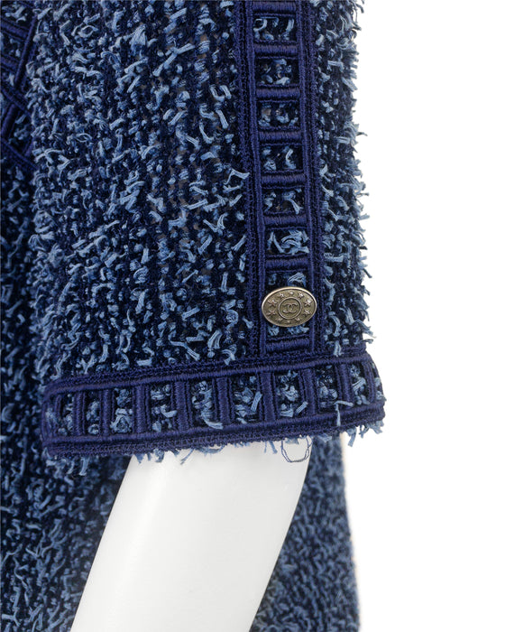 Blue Bouclé Dress