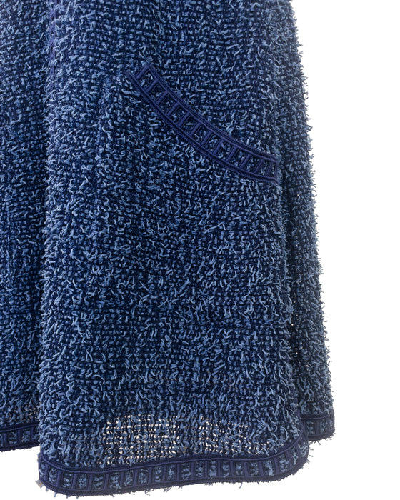 Blue Bouclé Dress