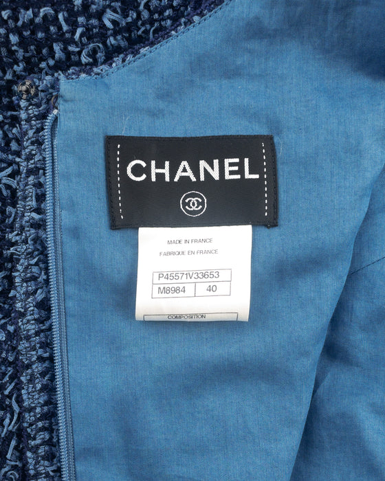 Blue Bouclé Dress