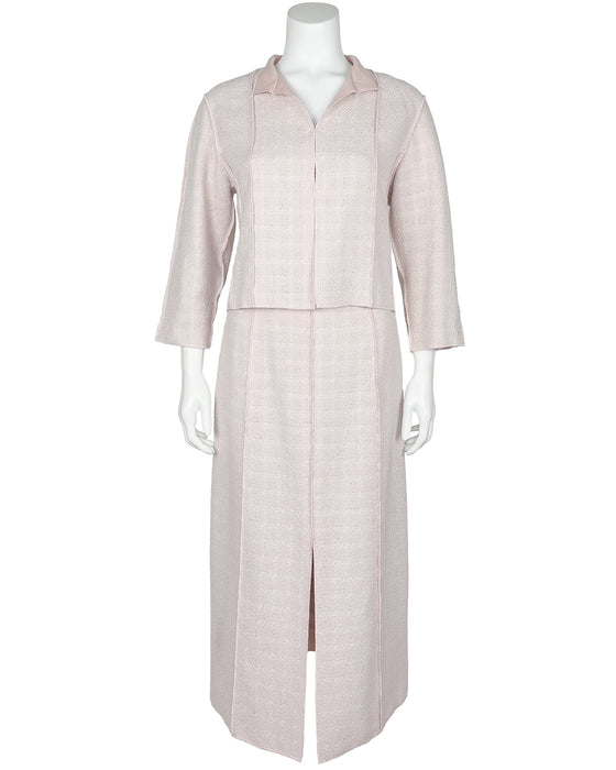 Pink Cotton and Viscose Skirt Suit