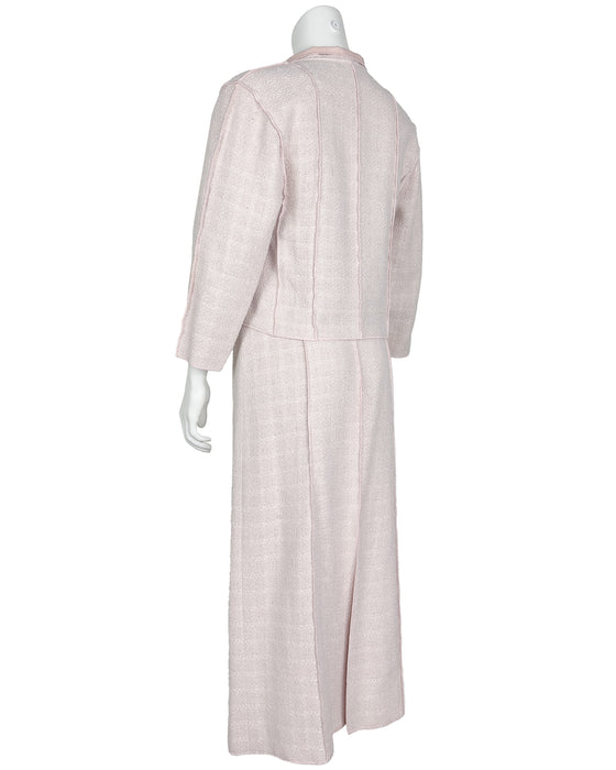 Pink Cotton and Viscose Skirt Suit