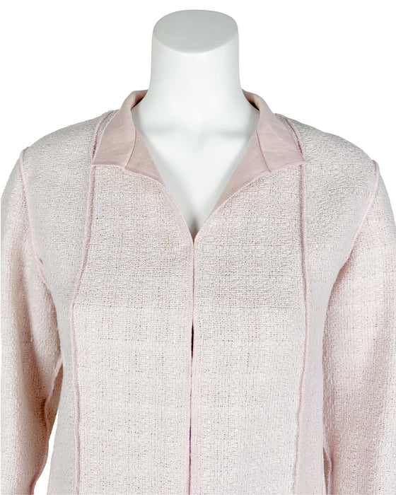 Pink Cotton and Viscose Skirt Suit