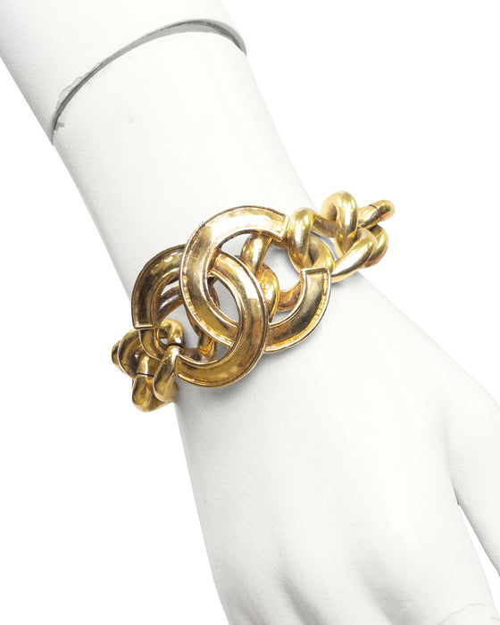 Gold Plate Chain and CC Logo Bracelet