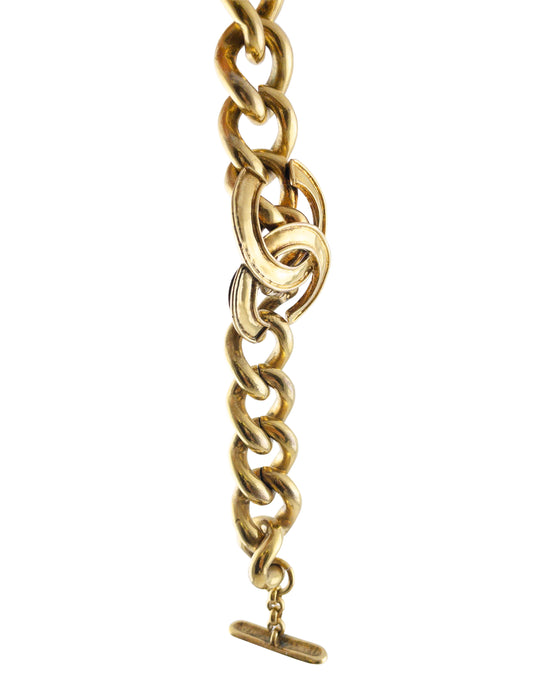 Gold Plate Chain and CC Logo Bracelet