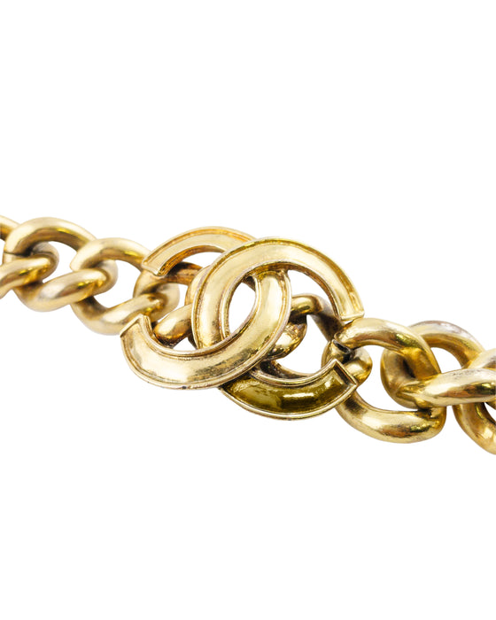 Gold Plate Chain and CC Logo Bracelet