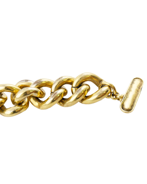 Gold Plate Chain and CC Logo Bracelet