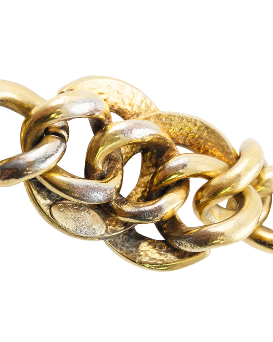 Gold Plate Chain and CC Logo Bracelet