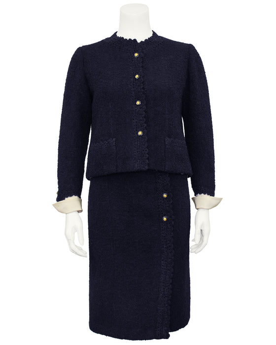 Navy Blue Boucle Suit Made for Kitty D'Alessio