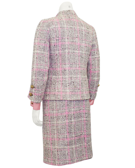 Pink and Grey Tweed Haute Couture Suit