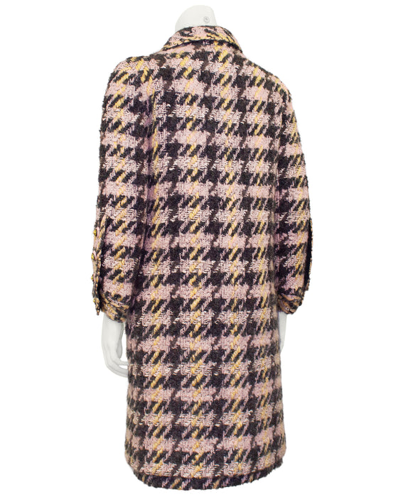 Pink and Charcoal Grey Houndstooth Haute Couture 3 pc. Ensemble