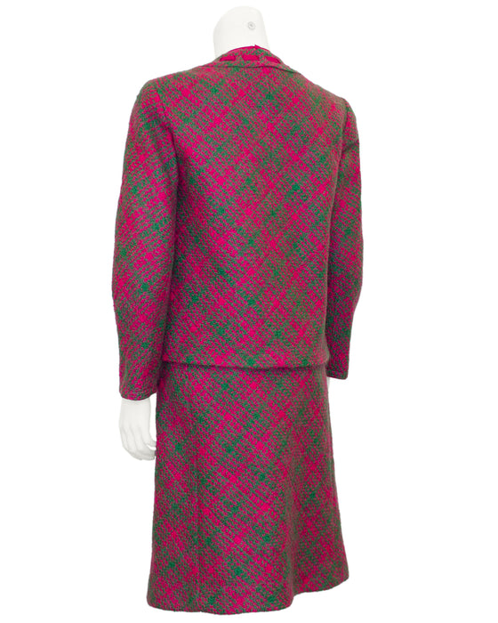 Magenta and Green Dress and Jacket Ensemble Magenta and Green Dress and Jacket Ensemble