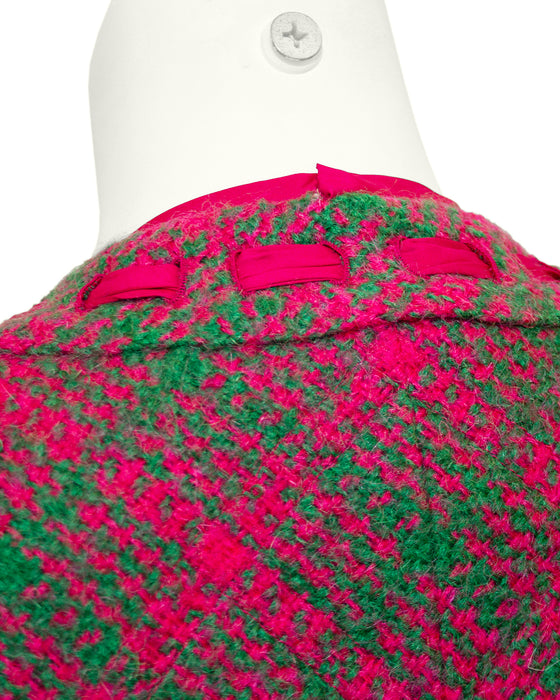 Magenta and Green Dress and Jacket Ensemble