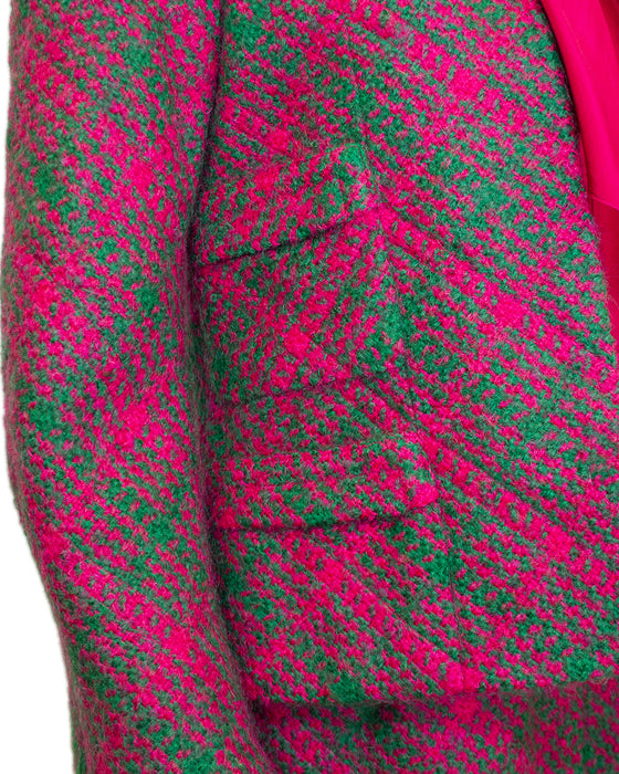 Magenta and Green Dress and Jacket Ensemble