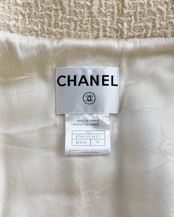 Cream and Black Bouclé Jacket