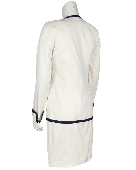 Cream Cotton Skirt Suit