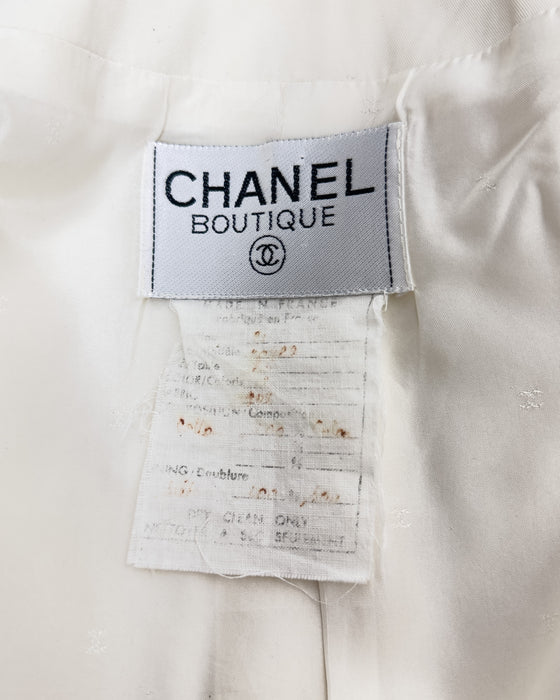 Cream Cotton Skirt Suit