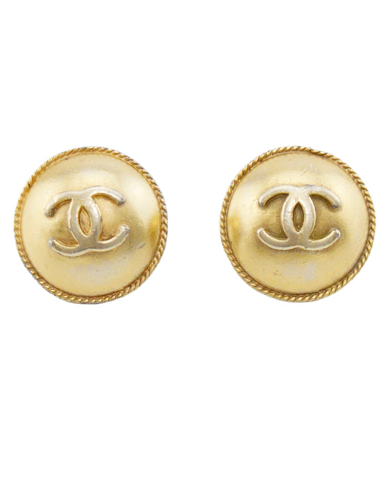 Spring 1995 Collection Gold CC Clip Earrings1