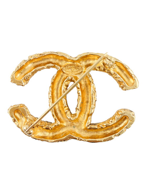 Gold-tone CC Florentine Brooch