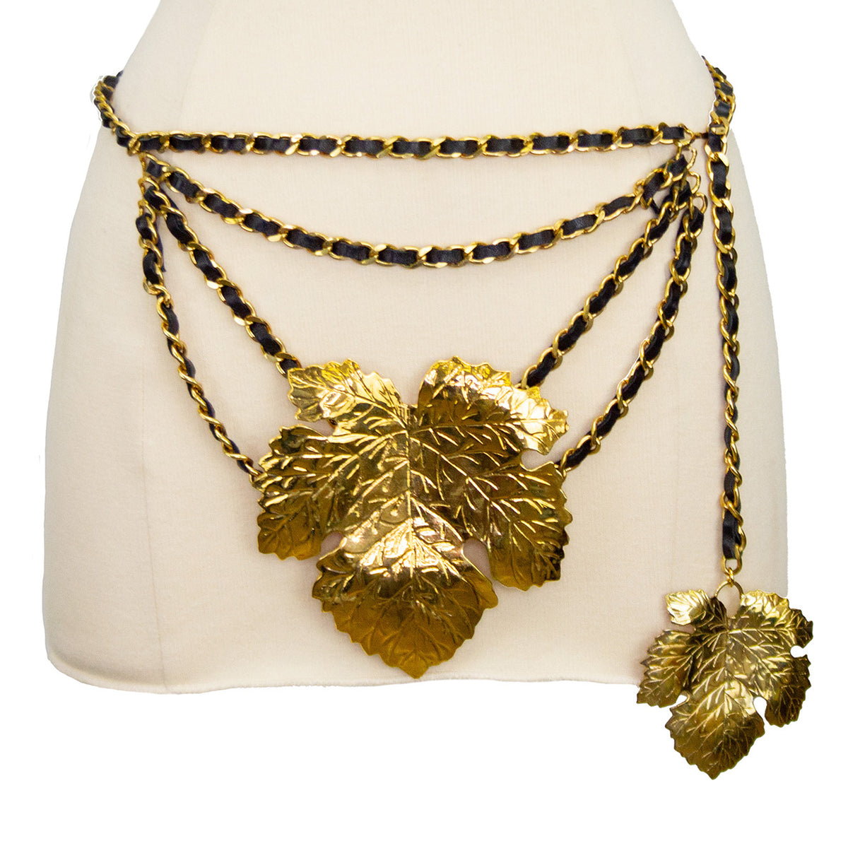 1991 Chanel Collection 28 Fig Leaf and Chain Belt – Vintage  display picture 1